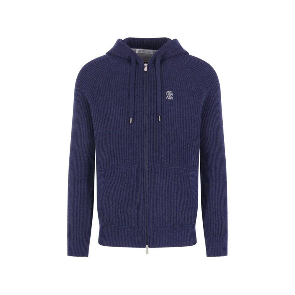 Brunello Cucinelli Blue Sweaters & Knitwear - Hoodies Men
